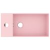 vidaXL Bathroom Sink with Overflow Ceramic Matt Pink