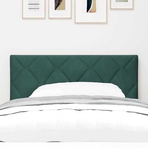 vidaXL Headboard Height Adjustable Dark green 90 cm Velvet