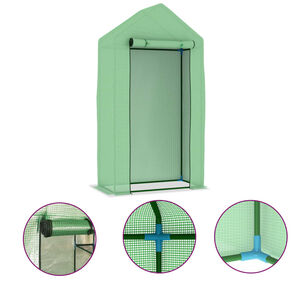vidaXL Greenhouse with Steel Frame 0.5 m&sup2; 1x0.5x1.9 m