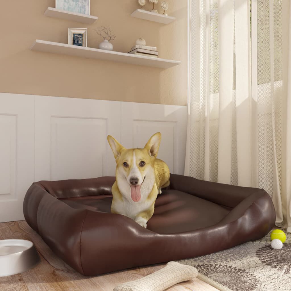 Dog hot sale leather bed