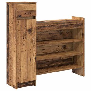 vidaXL Shoe Cabinet 100.5 x 28 x 100 cm Engineered Wood Old Wood