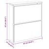 vidaXL Shoe Cabinet with Mirror 2-Layer High Gloss White 63x17x67 cm