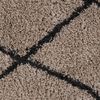 vidaXL Shaggy Rug High Pile Beige and Anthracite &phi;120 cm