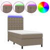 vidaXL Box Spring Bed with Mattress&LED Taupe 80x200 cm Fabric