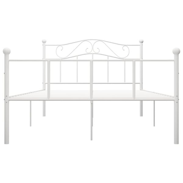 vidaXL Bed Frame without Mattress with Headboard White 160x200 cm Metal