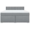 vidaXL Box Spring Bed with Mattress Light Grey 180x200 cm Fabric