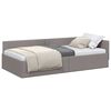 vidaXL Corner Bed Frame with Headboard Taupe 80 cm x 200 cm Velvet