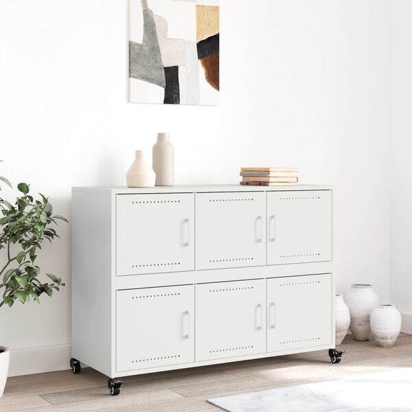 vidaXL Sideboard White 100.5x39x72 cm Steel