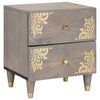 vidaXL Bedside Cabinet 2 pcs Grey 40 x 33 x 46 cm Solid Mango Wood