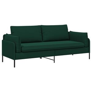 vidaXL 3-Seater Sofa Dark Green 222 x 81 x 89 cm Velvet