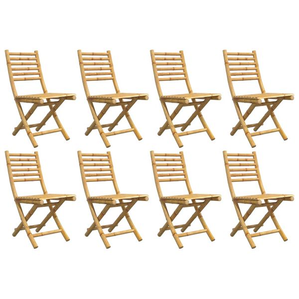 vidaXL Folding Garden Chairs 8 pcs 43x54x88 cm Bamboo