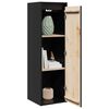 vidaXL Wall Cabinets 2 pcs Black 30x30x100 cm Solid Pinewood