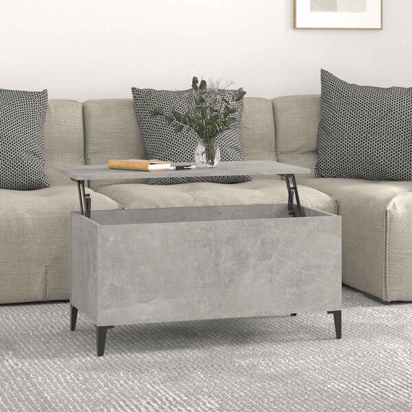 vidaXL Coffee Table Concrete Grey 90x44.5x45 cm Engineered Wood