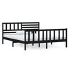 vidaXL Bed Frame without Mattress Black Solid Wood 140x190 cm