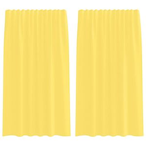 vidaXL Voile Curtains with Rod Pockets 2 pcs Yellow