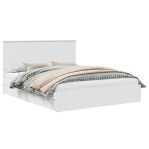 vidaXL Storage Bed with Headboard White 160 x 200 cm Engineered Wood