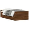 vidaXL Bed Frame with Drawers without Mattress Brown Oak 100x200 cm