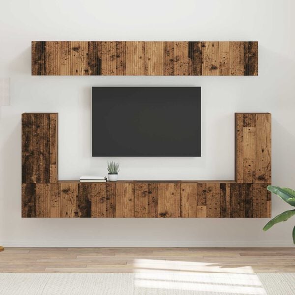 vidaXL TV Cabinet Set Wall-mounted 5 pcs Old Wood Engineered Wood