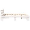vidaXL Bed Frame with Headboard White 160 x 200 cm Solid Pine Wood
