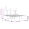 vidaXL Metal Bed Frame without Mattress with Headboard White 140x190cm
