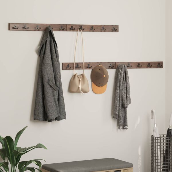 vidaXL Hanger Brown 60 x 7 x 8 cm Solid Reclaim Wood