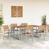 vidaXL Garden Dining Set 7 pcs Grey Solid Acacia Wood