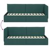 vidaXL Corner Bed Frame with Headboard Dark green 90 x 190 cm Fabric