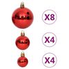vidaXL 64 Piece Christmas Bauble Set Red and White