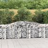 vidaXL Arched Gabion Baskets 2 pcs 400x50x80/100 cm Galvanised Iron