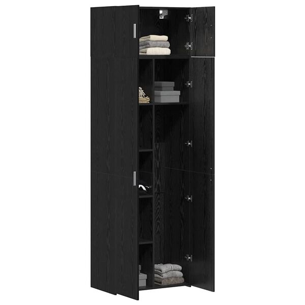 vidaXL Storage Cabinet Black oak 70 x 42.5 x 225 cm Engineered wood