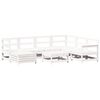 vidaXL 8 Piece Garden Sofa Set White Solid Wood Pine