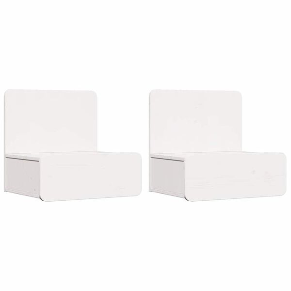vidaXL Bedside Table 2 pcs White 44 x 32.5 x 40 cm Solid pine wood