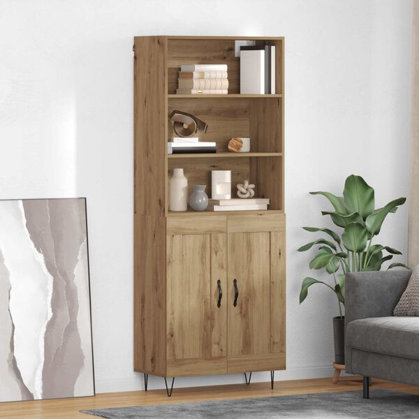 vidaXL Highboard 2 pcs Artisan Oak Engineered Wood