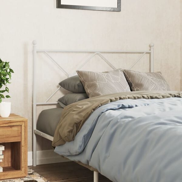 vidaXL Metal Replace Headboard White 100cm
