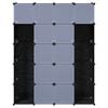 vidaXL Modular Cabinet 14 Compartments Black and White 37x146x180.5 cm