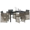 vidaXL Garden Dining Set 5 pcs Grey Poly Rattan