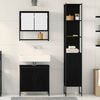 vidaXL Bathroom Furniture Set with Shelf 3 pcs Black Engineered wood