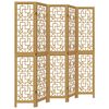 vidaXL Room Divider 5 Panels Brown Solid Wood Paulownia