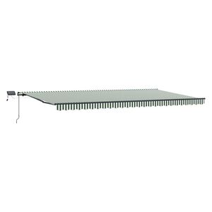 vidaXL Retractable Awning Green and White 600 x 300 cm
