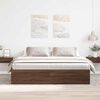 vidaXL Bed Frame without Mattress Brown Oak 180x200 cm Super King Super King Size