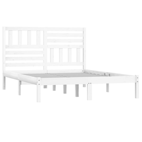 vidaXL Bed Frame without Mattress White Solid Wood Pine 120x200 cm