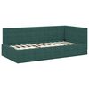 vidaXL Corner Bed Frame Dark Green 90 cm x 200 cm Velvet