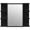 vidaXL Bathroom Furniture Set with Shelf 3 pcs Black 30 x 30 x 99.5 cm