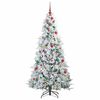 vidaXL Artificial Hinged Christmas Tree White 180 cm PE and PVC