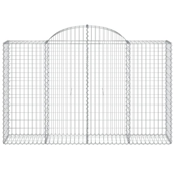 vidaXL Arched Gabion Baskets 14 pcs 200x50x120/140 cm Galvanised Iron