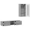 vidaXL TV Cabinet Set with Drawer Grey Sonoma Engineered Wood