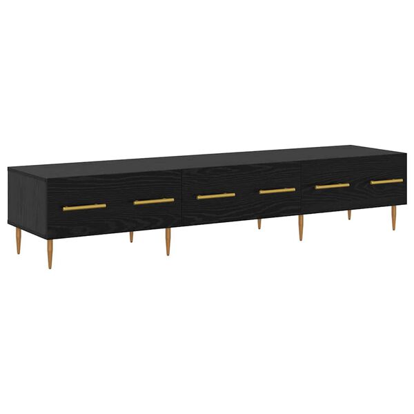 vidaXL TV Cabinet Black Oak 150 x 36 x 30 cm Engineered Wood