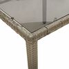 vidaXL Garden Table with Glass Top Grey 190x90x75 cm Poly Rattan