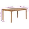 vidaXL Garden Table 150x90x77 cm Solid Teak Wood