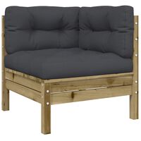 vidaXL Garden Sofa Corner with Cushions Impregnated Wood Pine